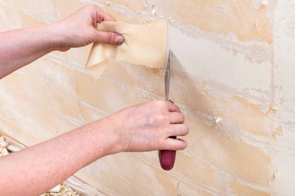 removing backing from the wall before wallpapering